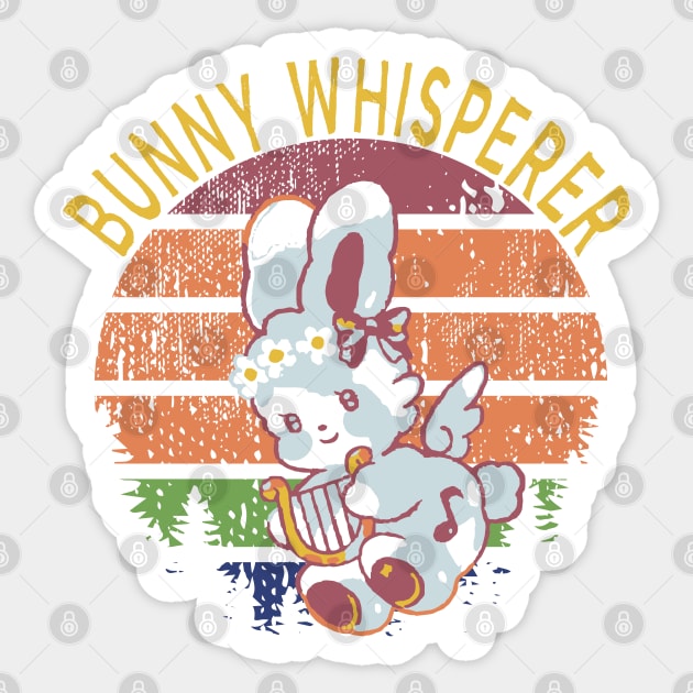 bunny whisperer bunny lover Sticker by lazykitty